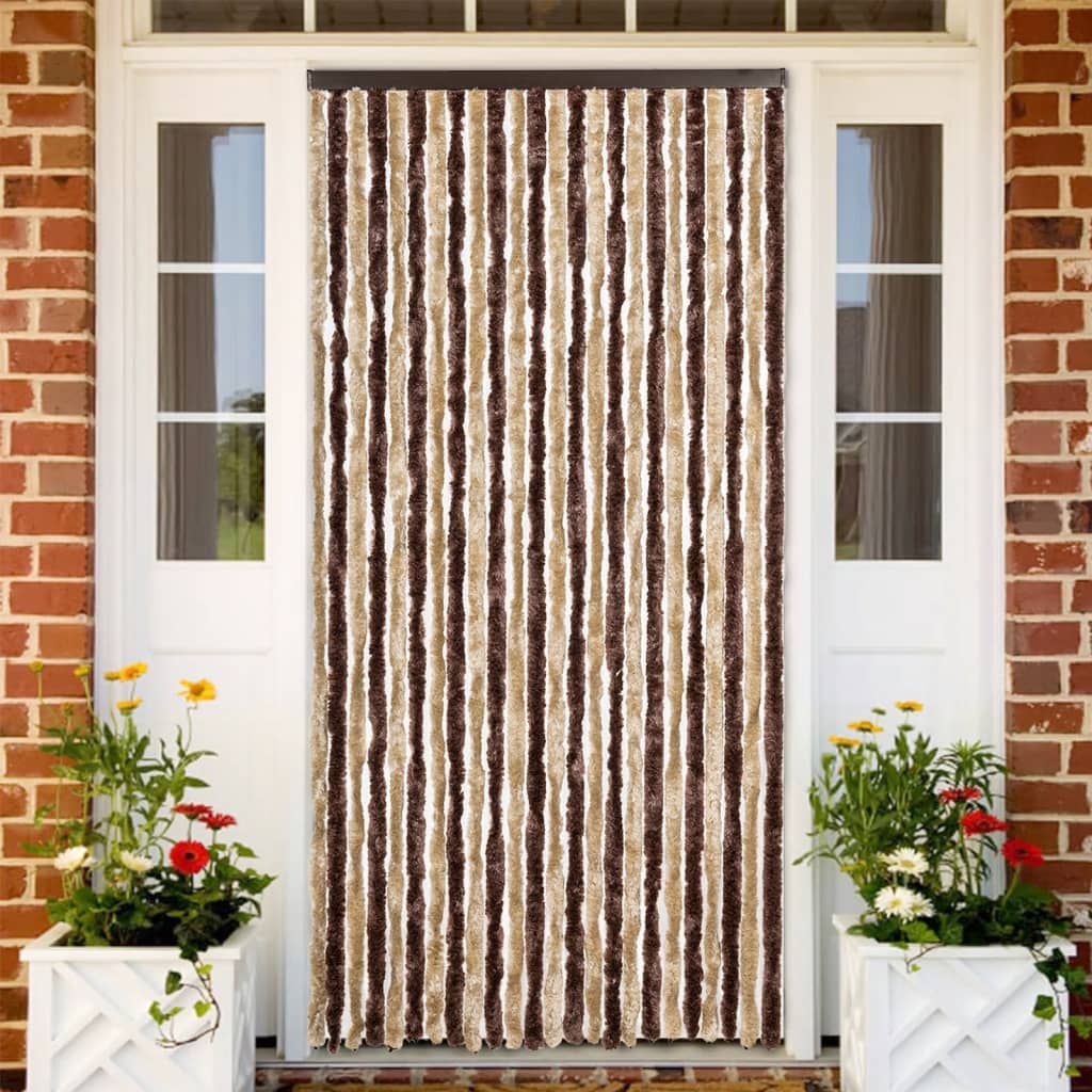 Vidaxx fluegardin 100x200 cm chenillebeige og lysebrun