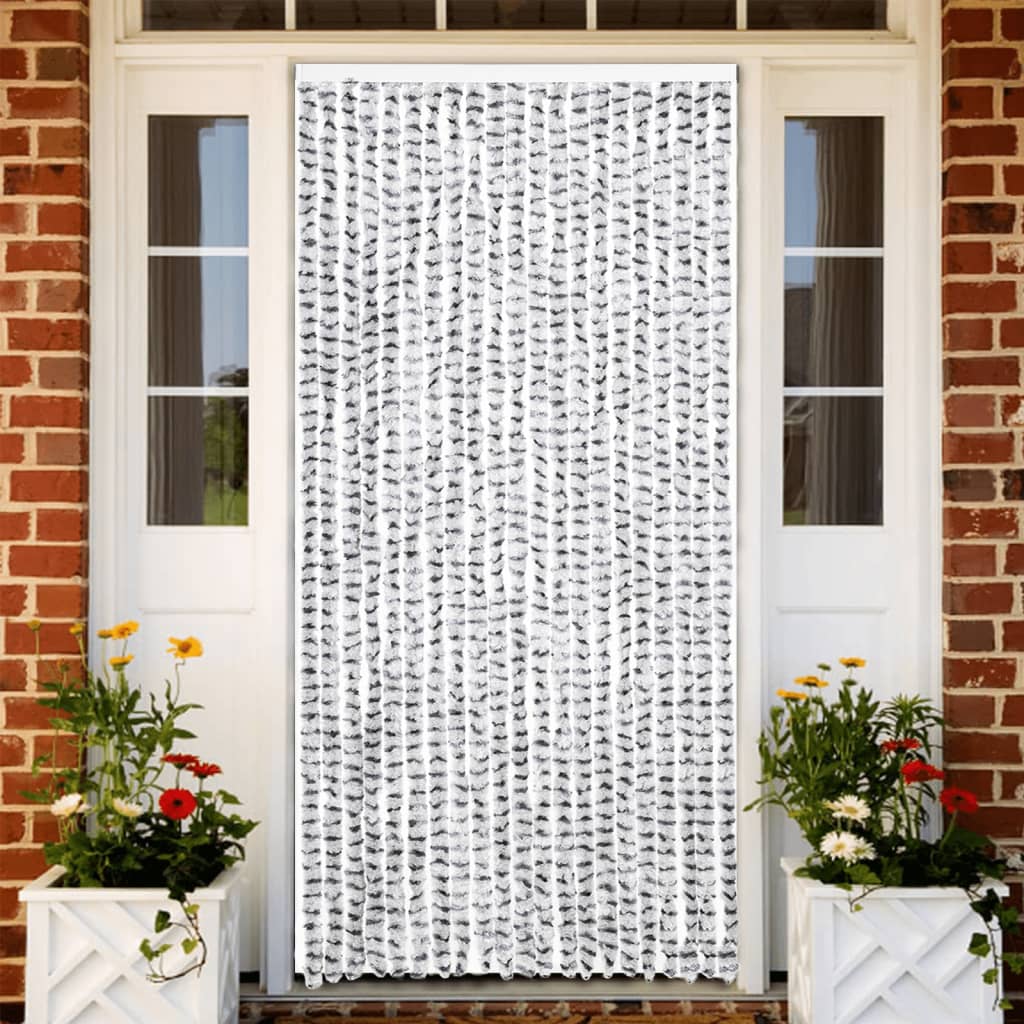 Vidaxx fluegardin 90x200 cm chenille lysegrå og mørkegrå