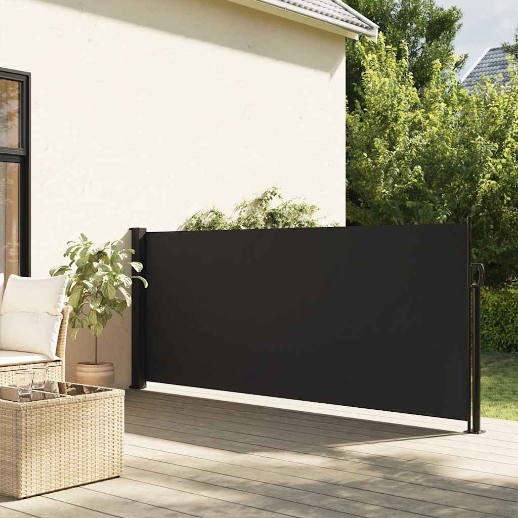 Vidaxx udtrækbar vindskærm 100x300 cm sort