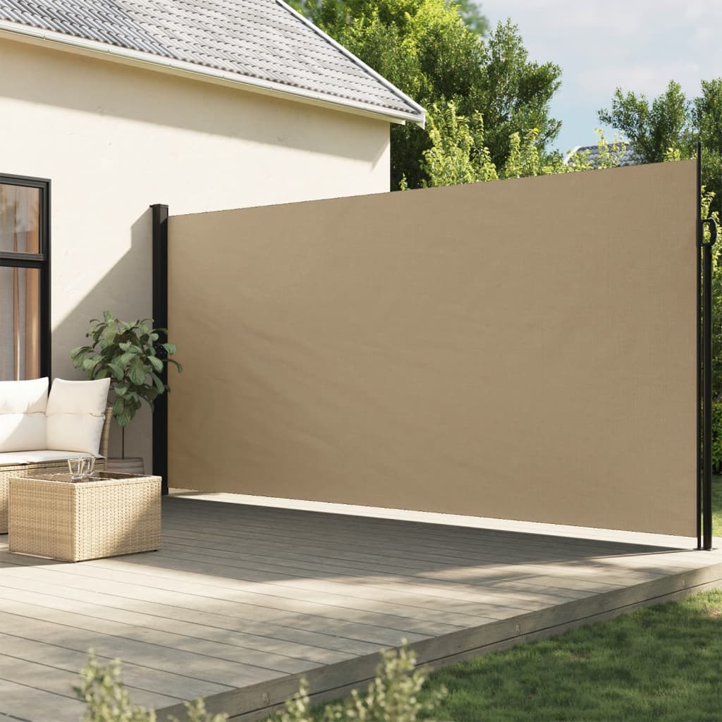 VidaXL Udtrækkelig vindskærm 200x300 cm beige