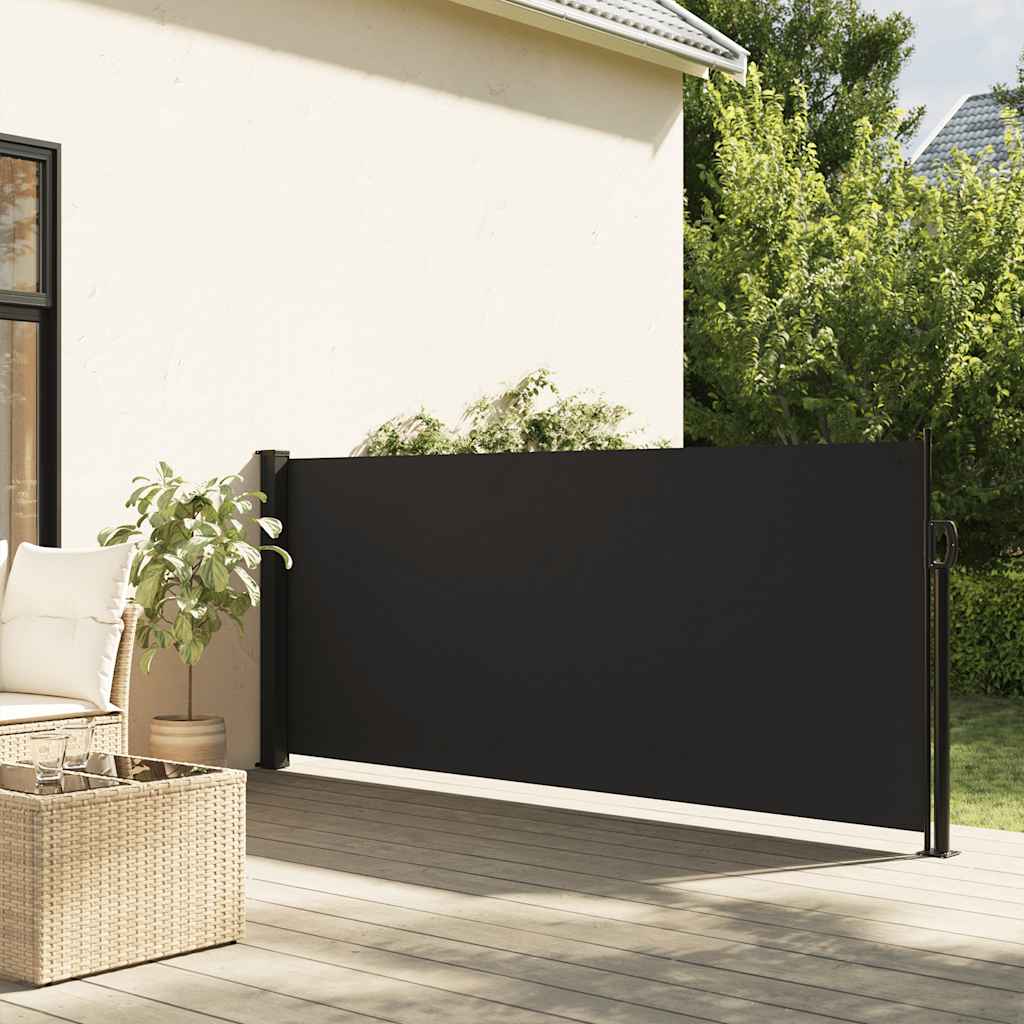 Vidaxx udtrækbar vindskærm 100x500 cm sort