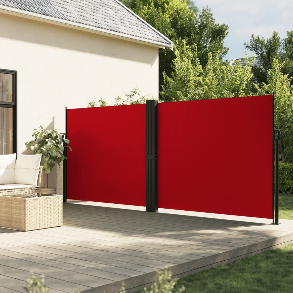 Vidaxx udtrækbar vindskærm 180x1000 cm rød