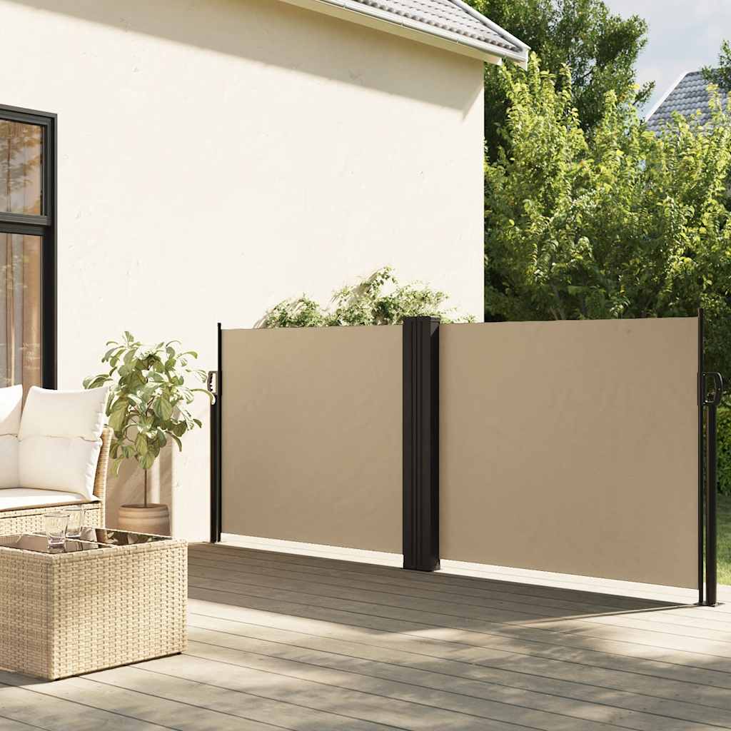 Vidaxx udtrækbar vindskærm 120x1200 cm beige