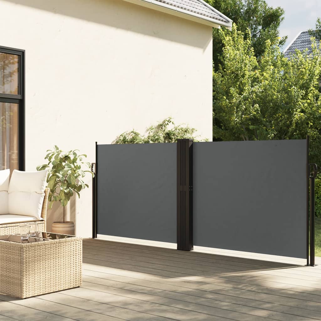 Vidaxx udtrækbar vindskærm 140x1200 cm antracit