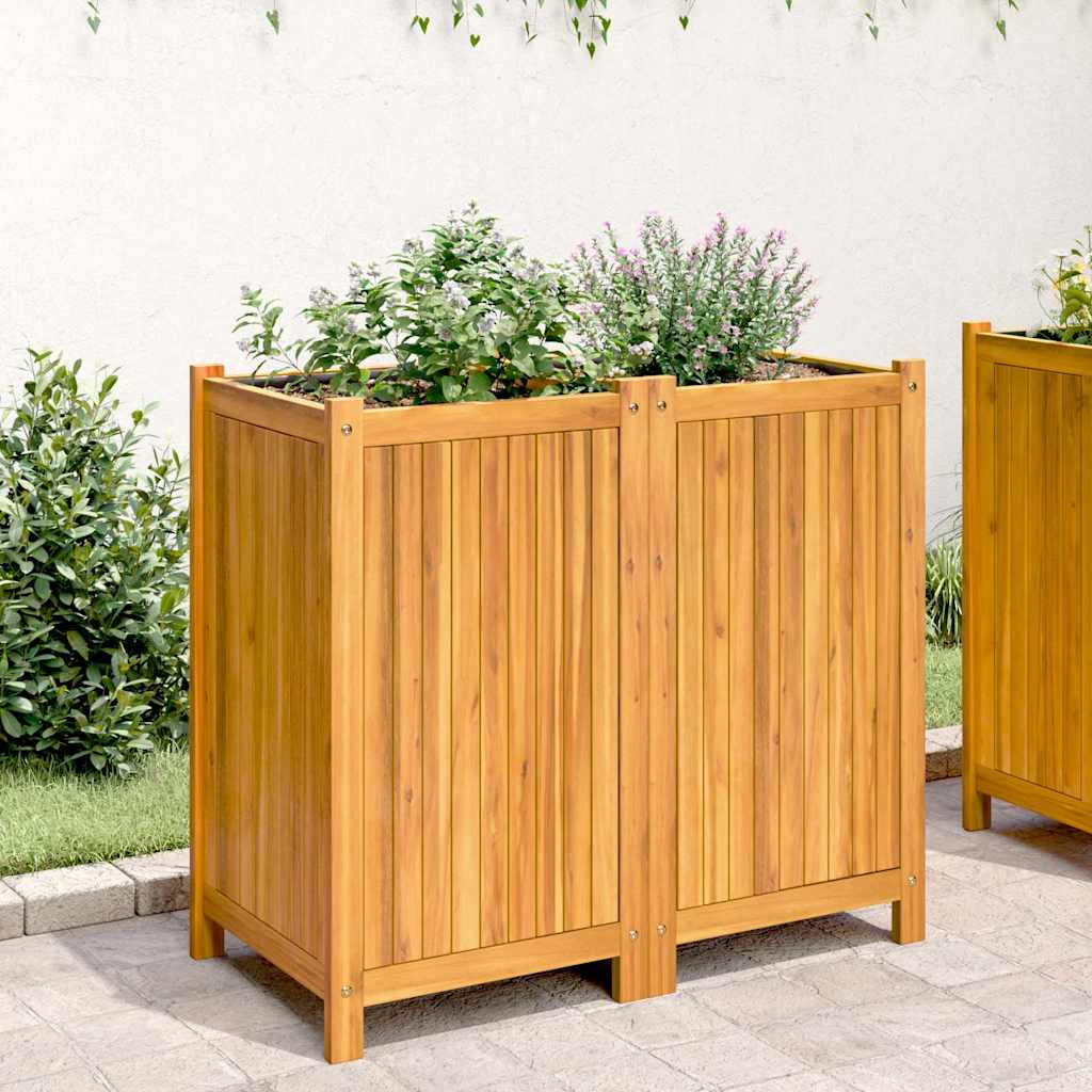 Vidaxx plantekasse med foring 84x42x75 cm massivt akacietræ