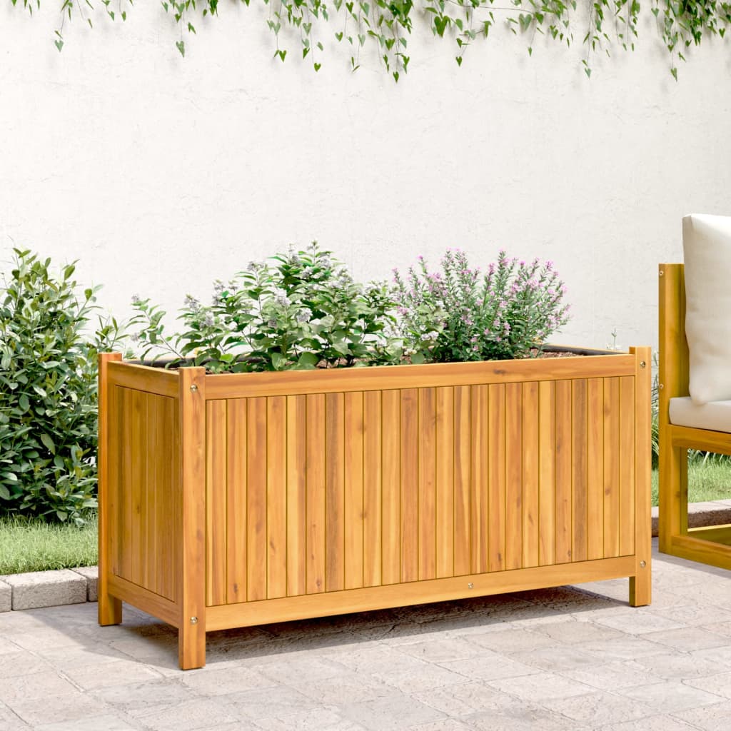 Vidaxx plantekasse med foring 99,5x38x50 cm massivt akacietræ