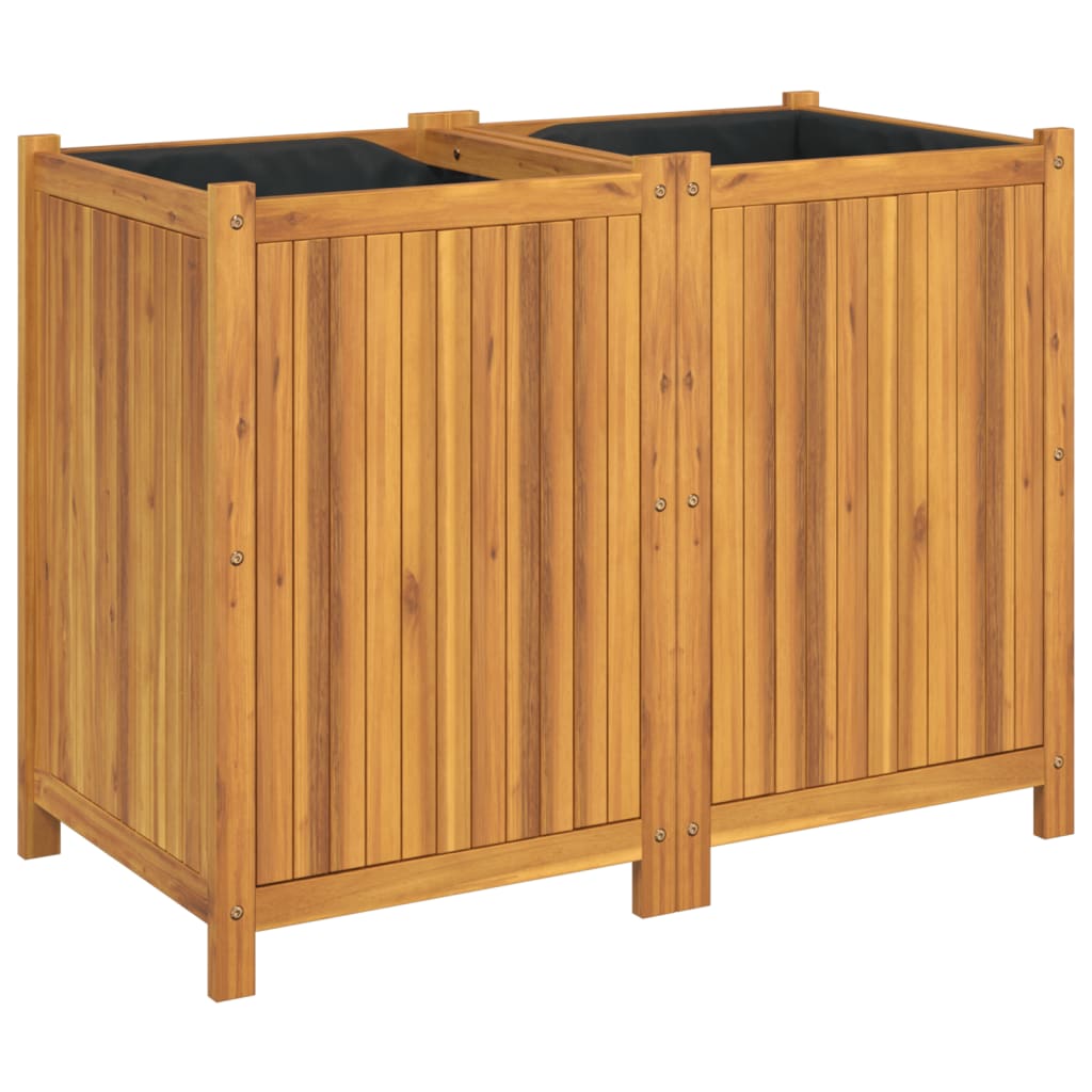Vidaxx plantekasse med foring 100x50x75 cm massivt akacietræ