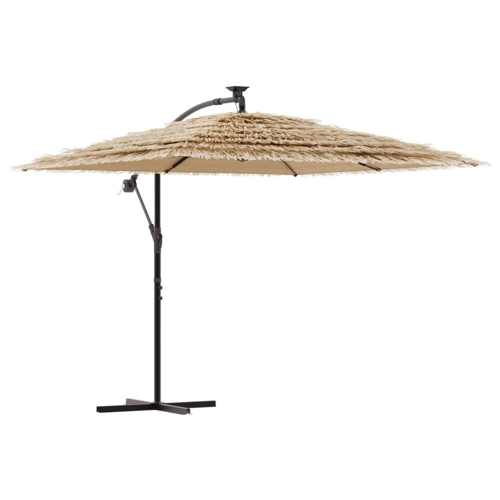 Vidaxx parasol med lysdioder og stålstang 246x246x230 cm brun