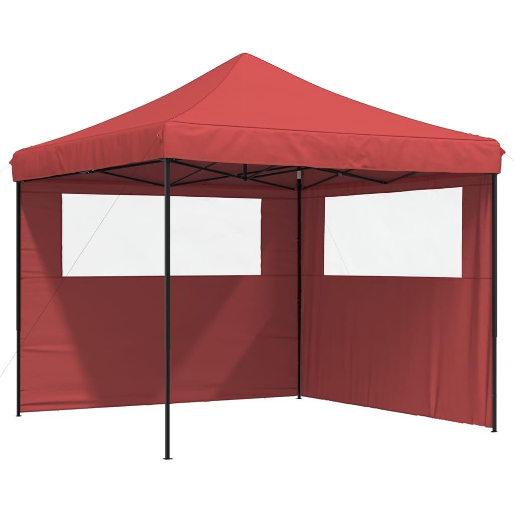 Vidaxx foldbart pop-up partytelt med 2 sidevægge i bordeauxrød