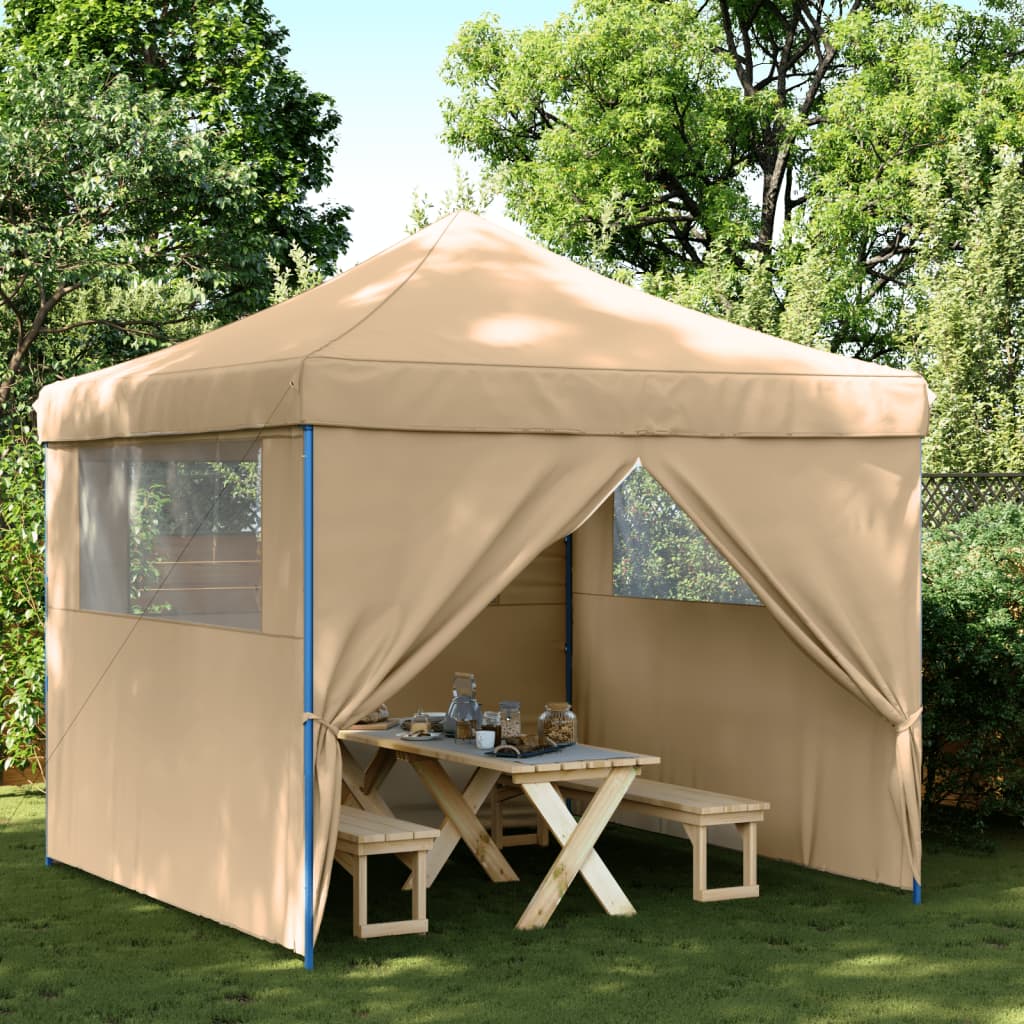 Vidaxx foldbart pop-up partytelt med 4 sidevægge beige