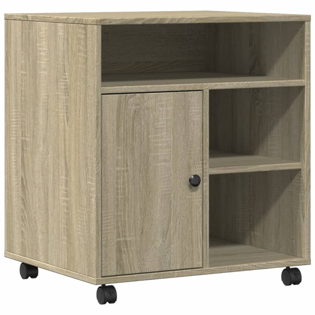 VidaXL printerskab med hjul 60x50x67 cm sonoma eg-farvet