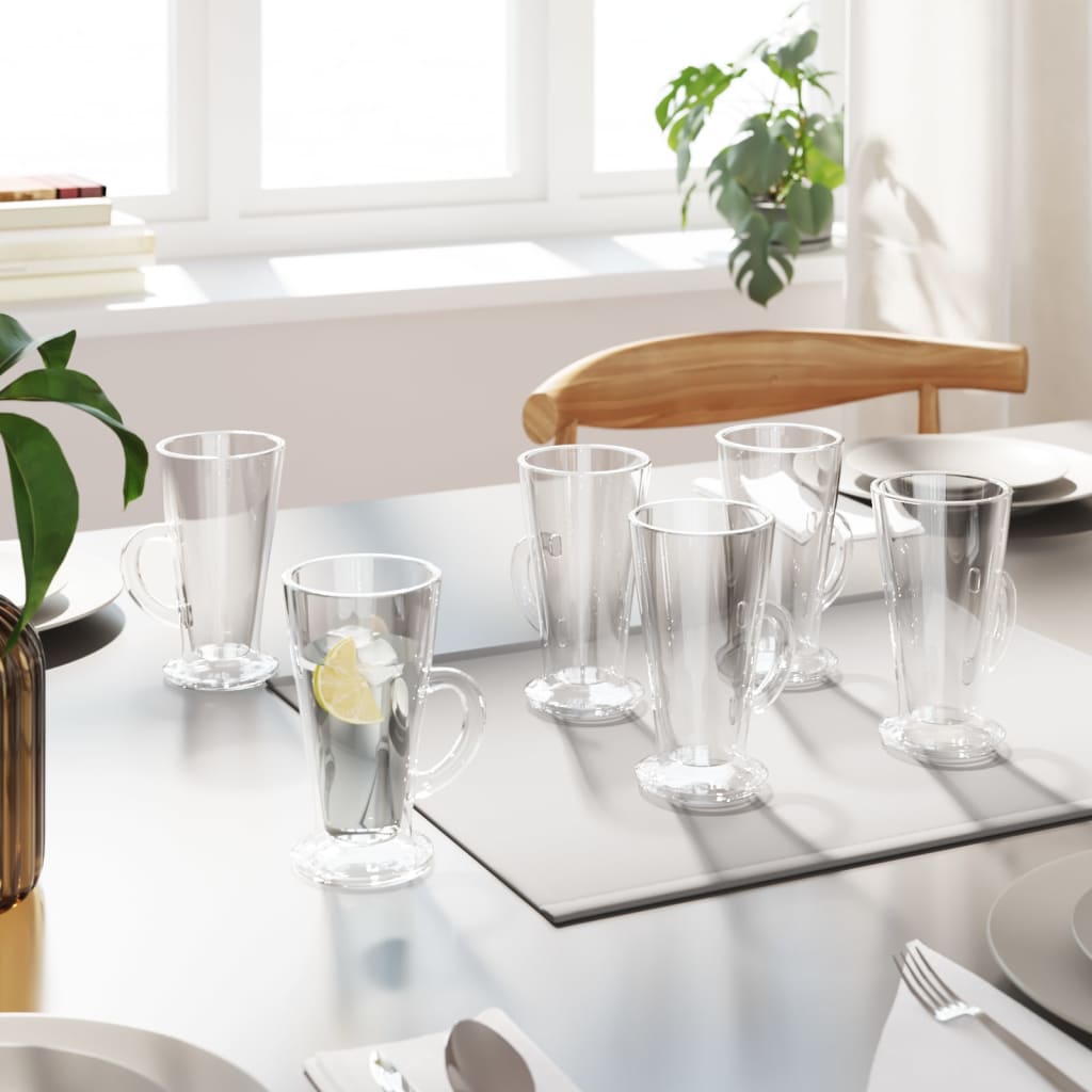 VidaXL latteglas med hank 6 stk 250 ml