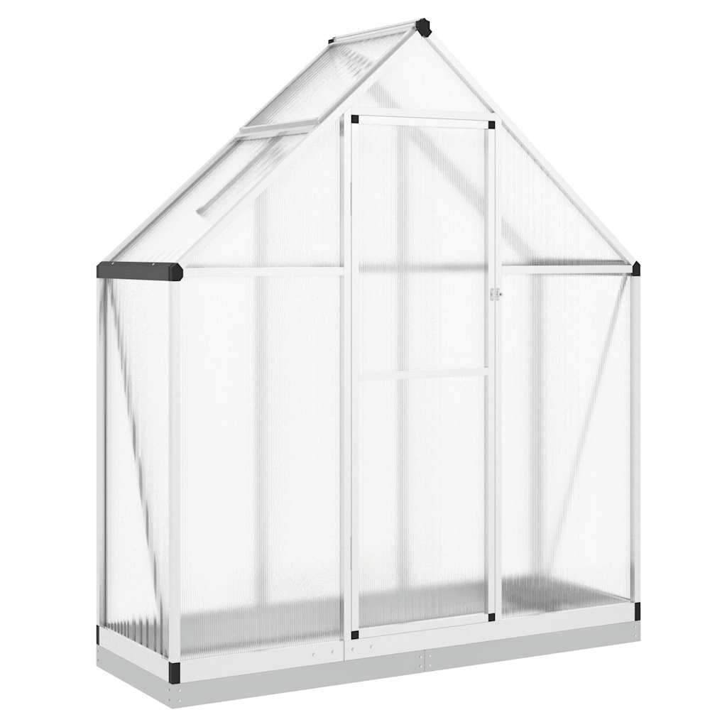 Vidaxxl havedrivhus med basisramme 169x58x202 cm aluminium sølvfarvet