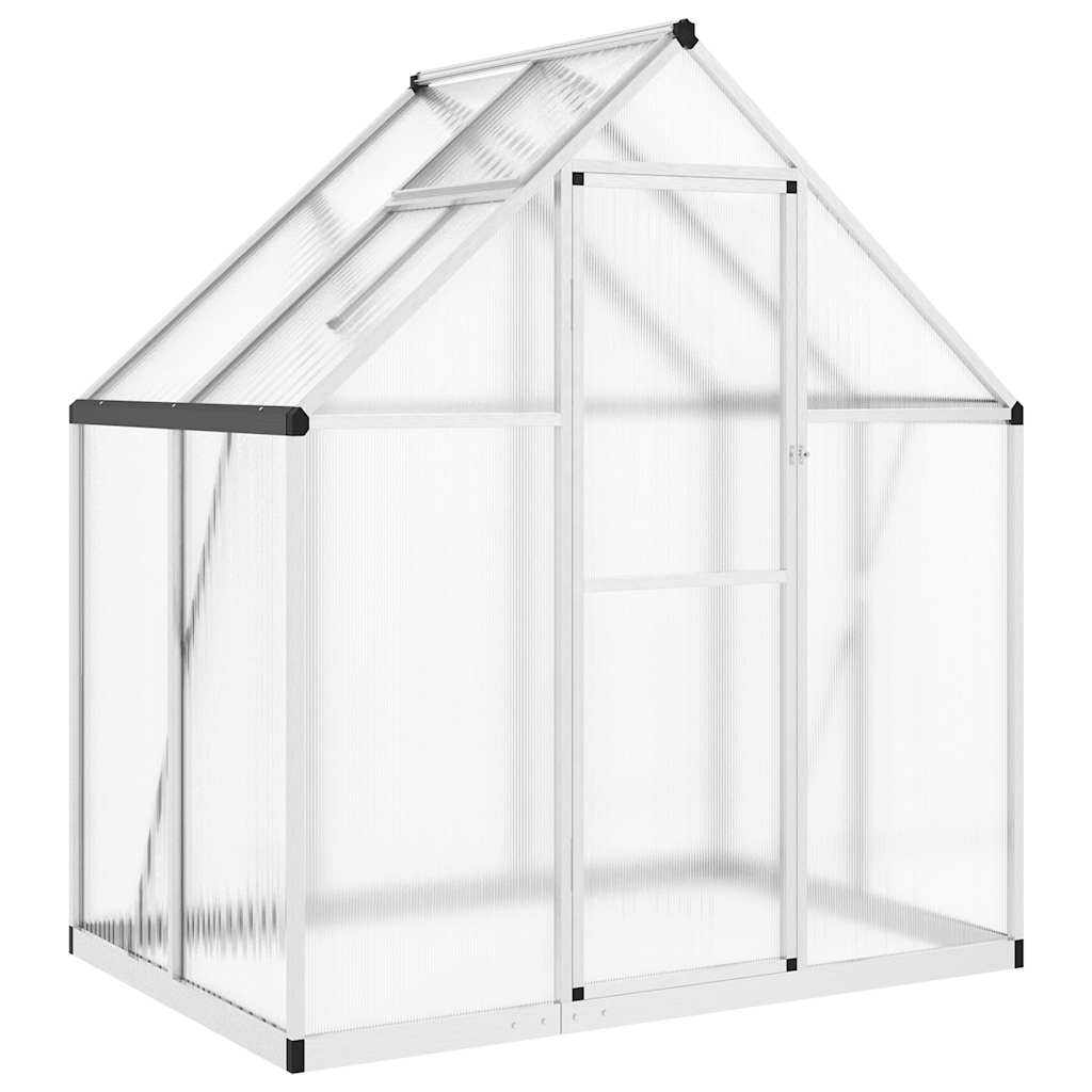 Vidaxxl havedrivhus med basisramme 169x114x195 cm aluminium sølvfarvet