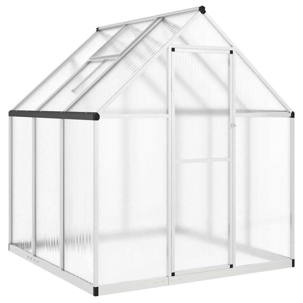 Vidaxxl havedrivhus med basisramme 169x169x195 cm aluminium sølvfarvet