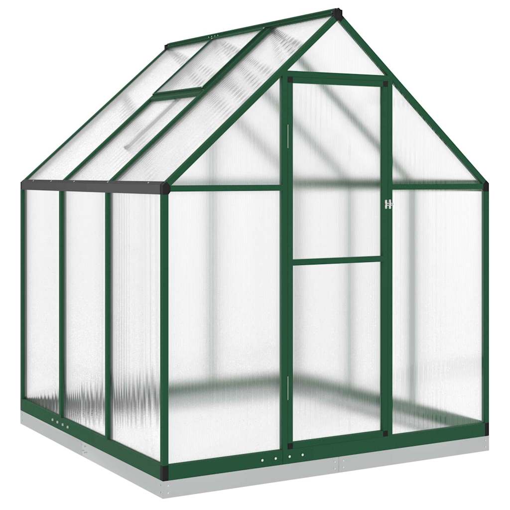 VidaXL Havedrivhus med grundramme 169x169x202 cm alugrøn