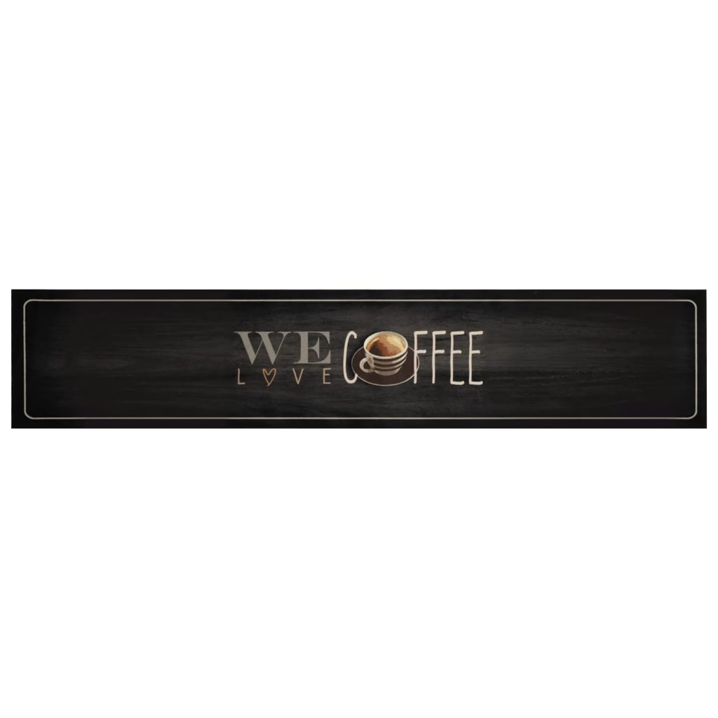 Vidaxx køkkenmåtte vaskbar kaffe tekst 60x300 cm fløjl