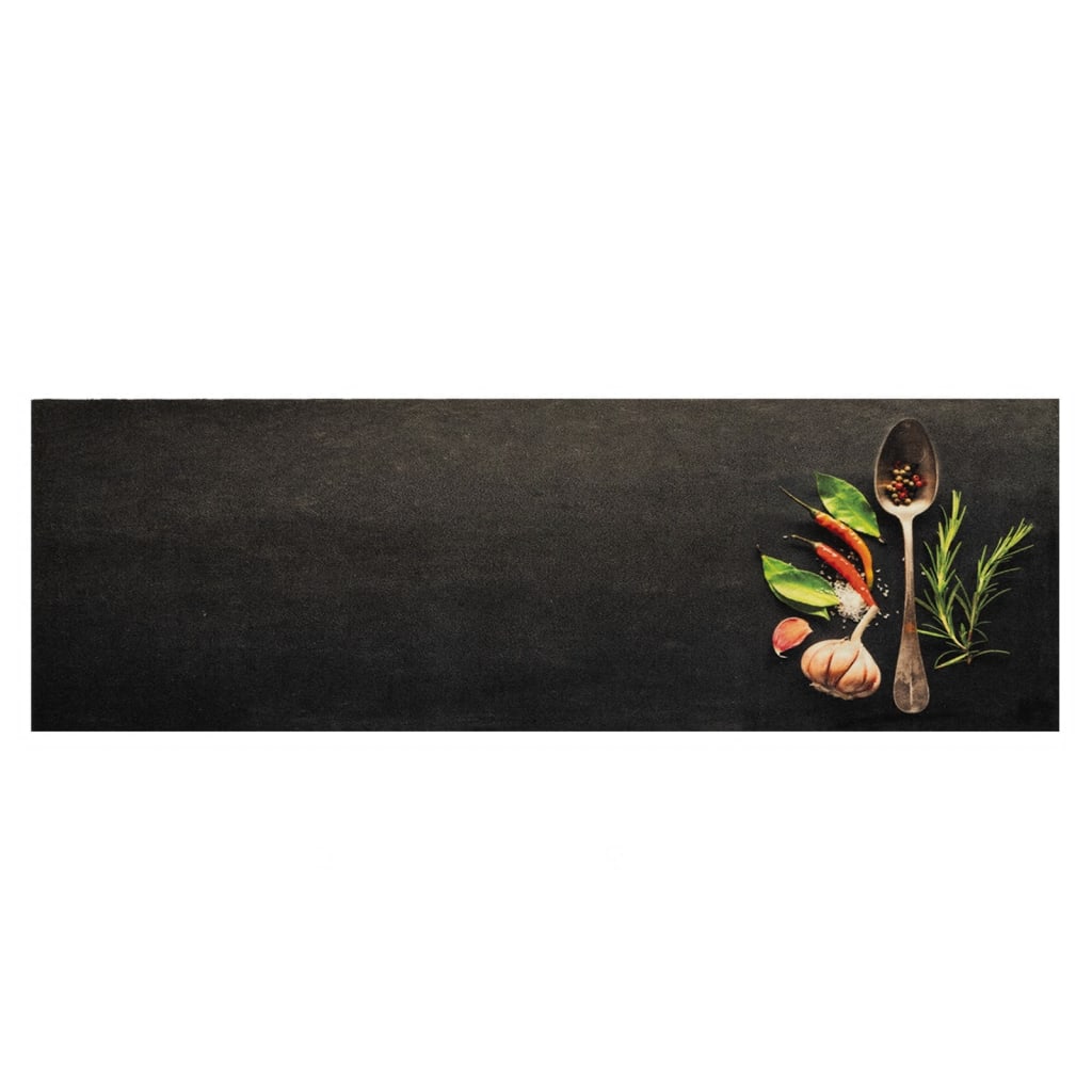 Vidaxx køkkenmåtte vaskbart urteprint 60x180 cm fløjl