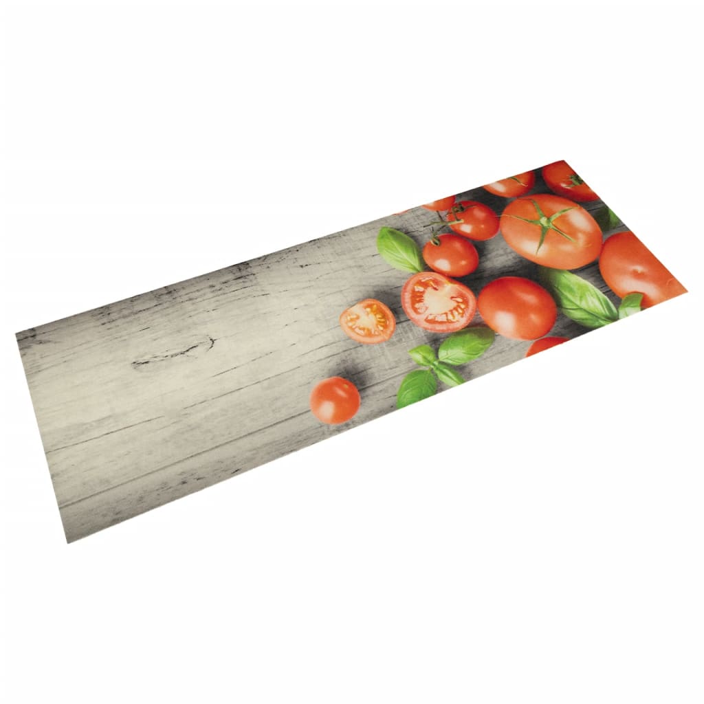 Vidaxx køkkenmåtte vaskbart tomatprint 60x180 cm fløjl