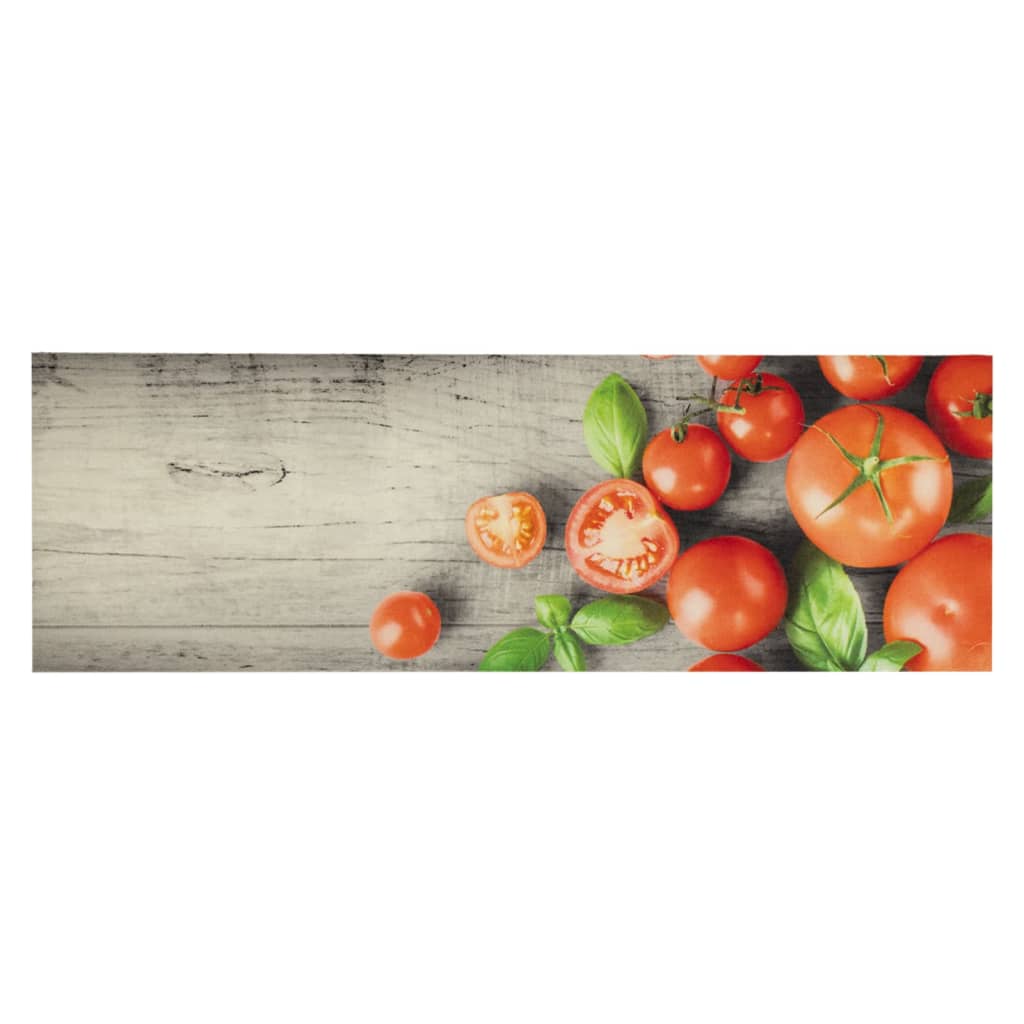Vidaxx køkkenmåtte vaskbart tomatprint 60x180 cm fløjl