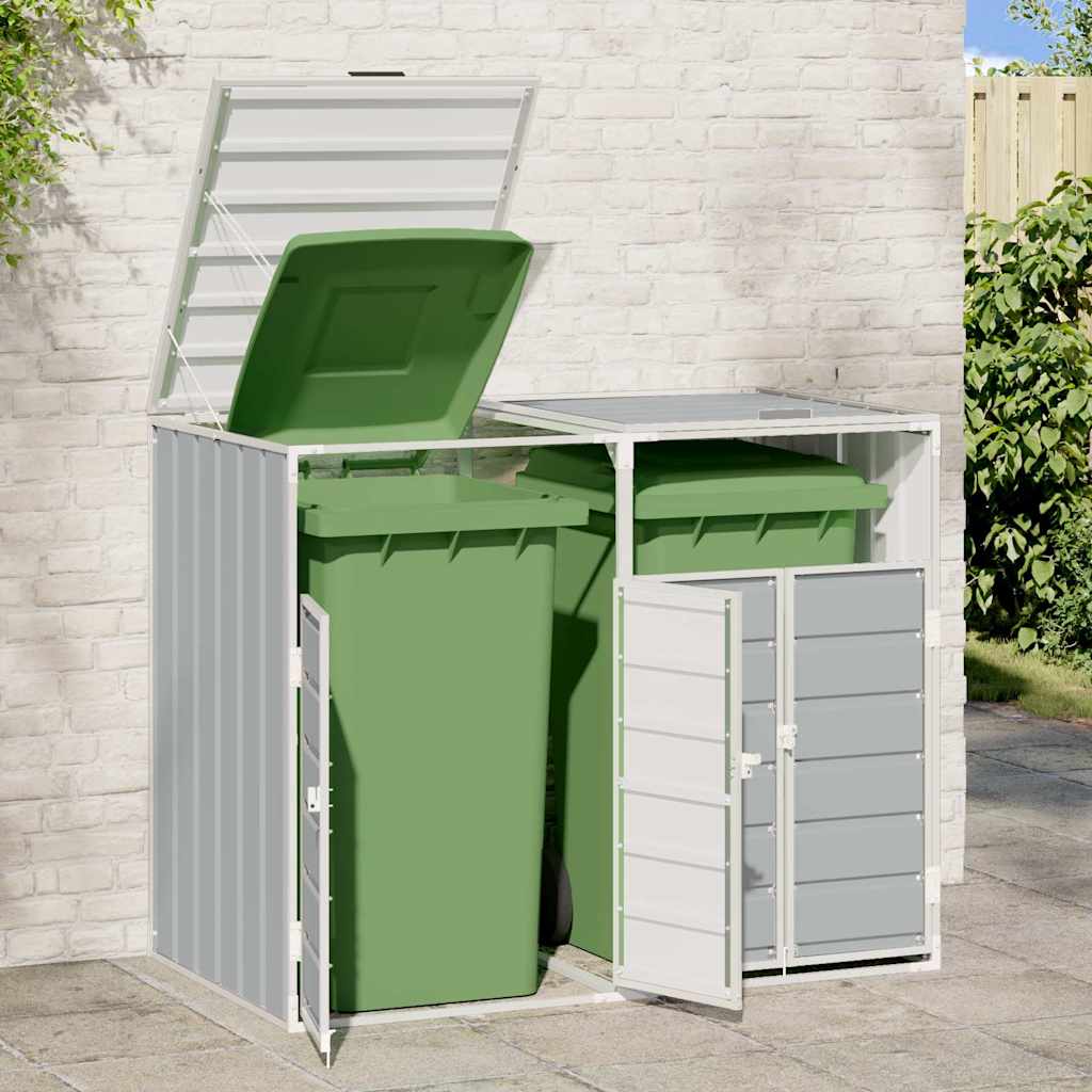 Vidaxx container opbevaring til 2 containere 144x81x113 cm grå stål