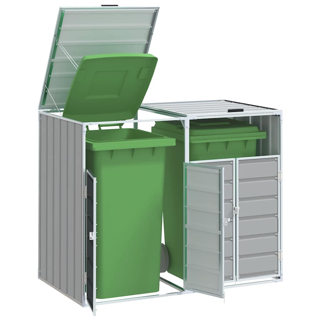 Vidaxx container opbevaring til 2 containere 144x81x113 cm grå stål
