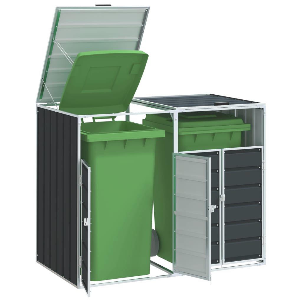 Vidaxx container opbevaring til 2 containere 144x81x113cm stål antracit