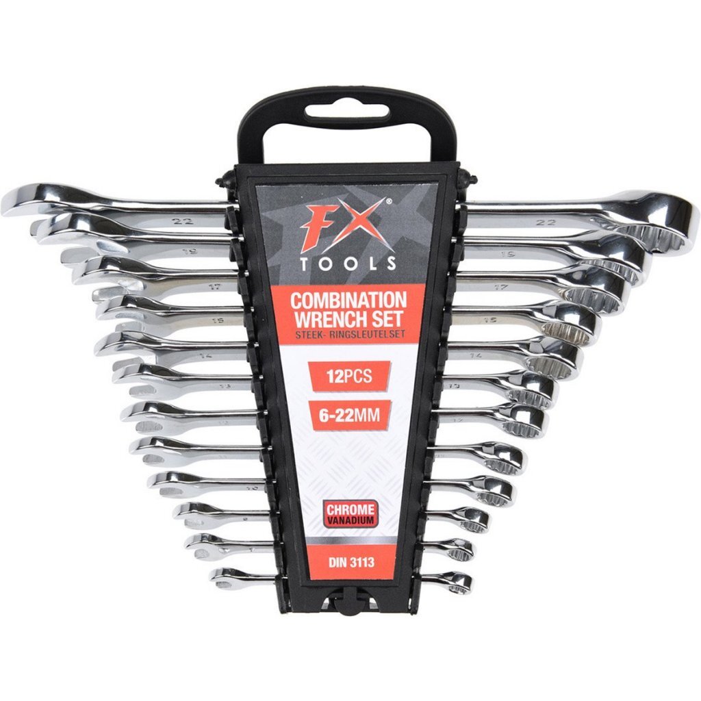 Fx tools steekringsleutelset 6-22 mm 12-delig staal