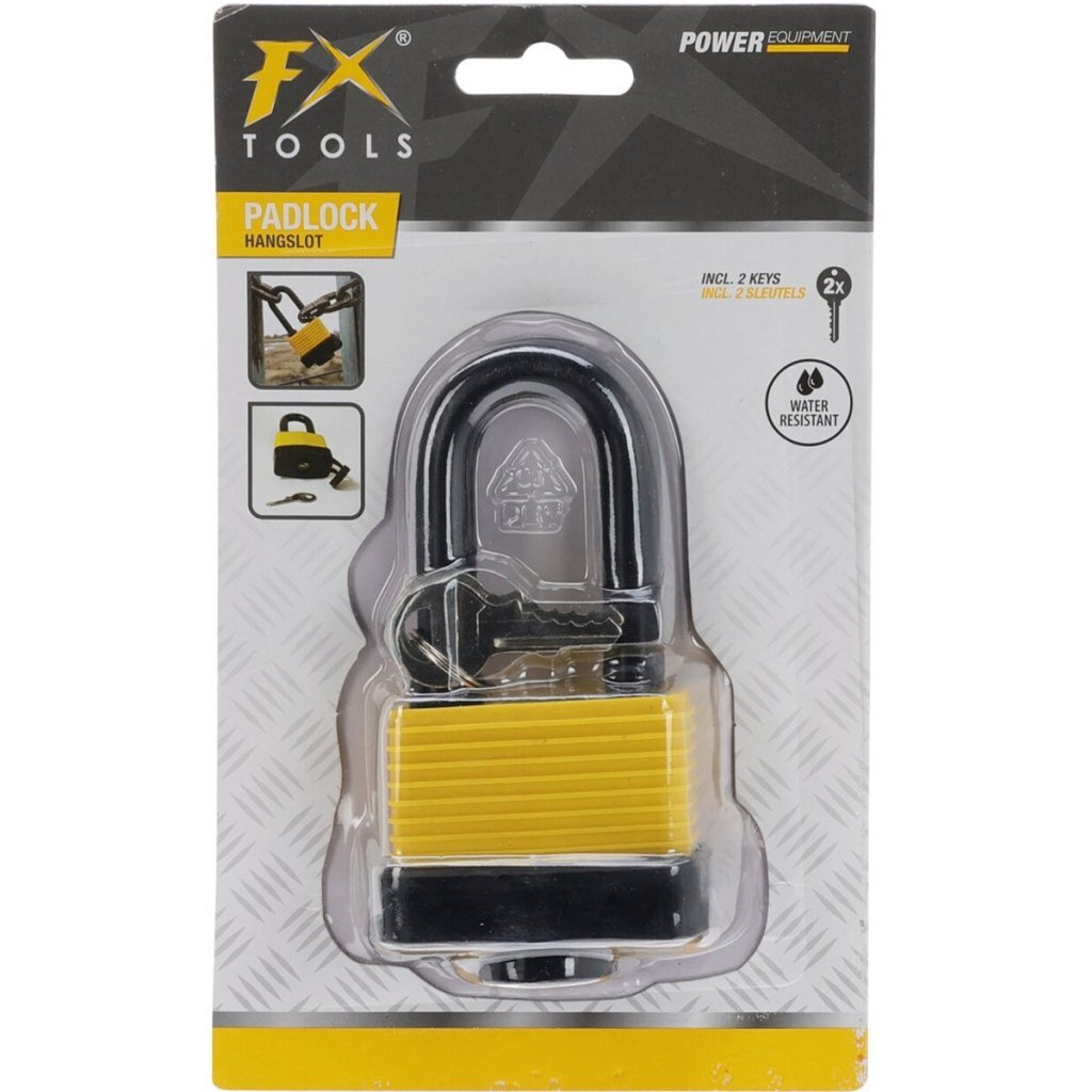 Fx tools hangslot met sleutel zwart geel
