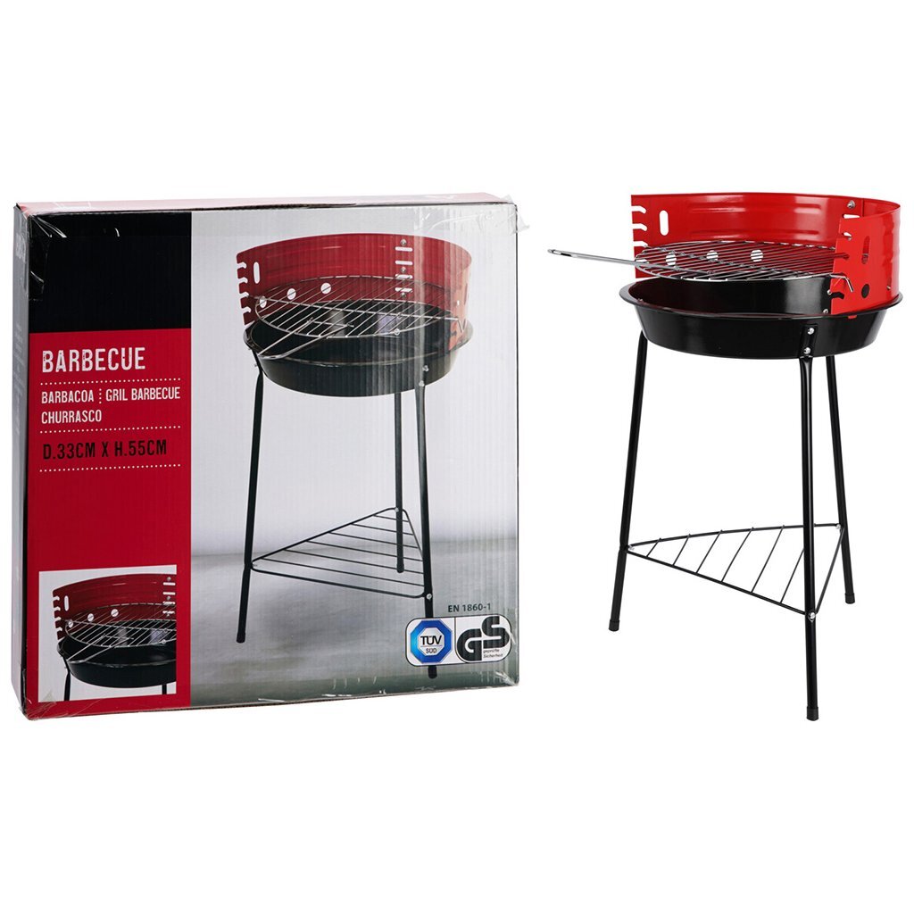 Bbq barbecue 33x32x55 cm zwart rood