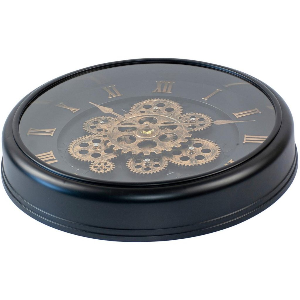 Excellent houseware analoge wandklok 40 cm goud zwart