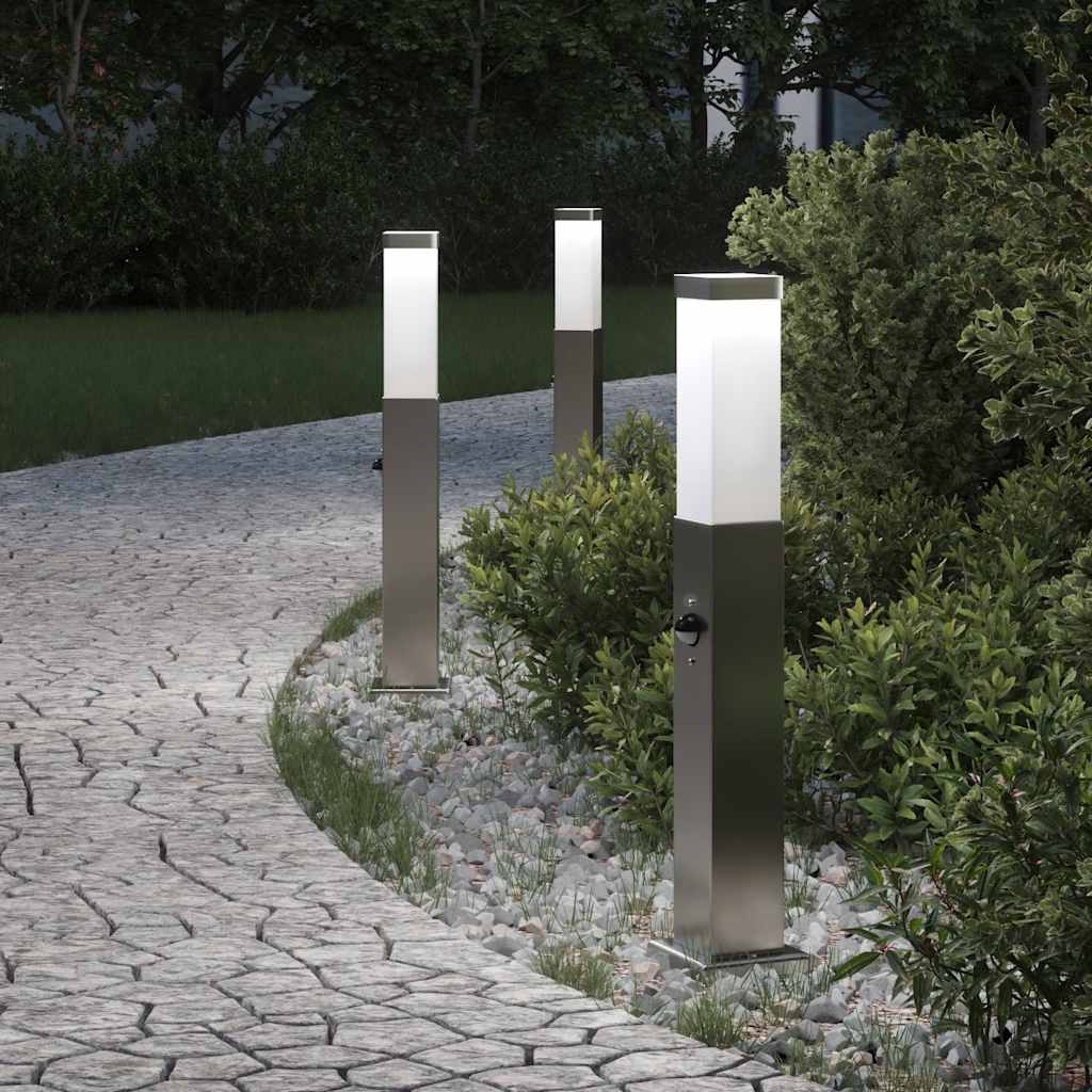 VidaXL pullertbelysning med sensor 3 stk 50 cm rustfrit stål IP44