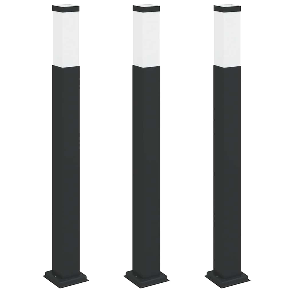 VidaXL pullertbelysning 3 stk 80 cm sort IP44