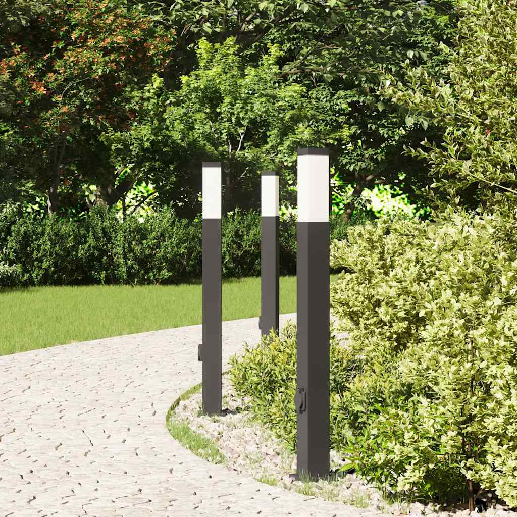 Vidaxx pullertbelysning med fatning 3 stk 80 cm sort IP44