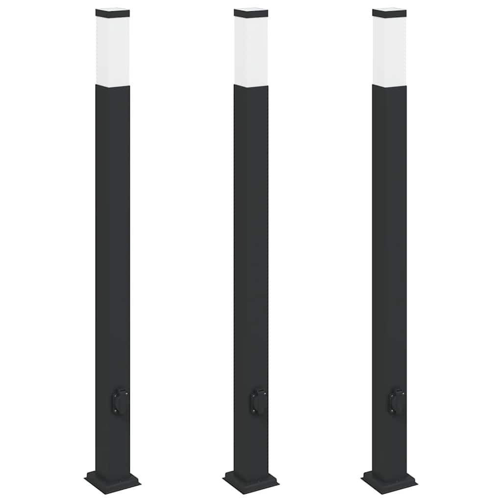 Vidaxx pullertbelysning med fatning 3 stk 110 cm sort IP44