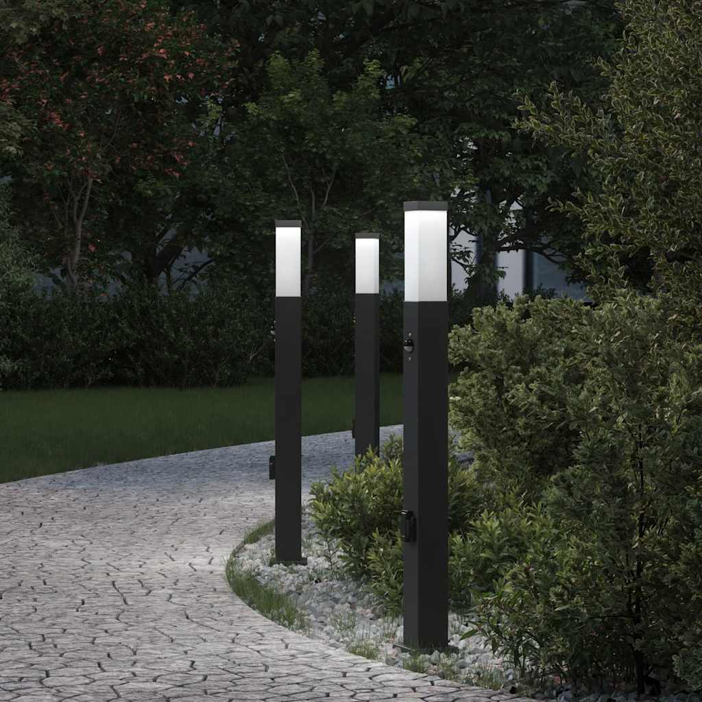 Vidaxx pullertbelysning med sensor og fatning 3 stk 80 cm sort IP44