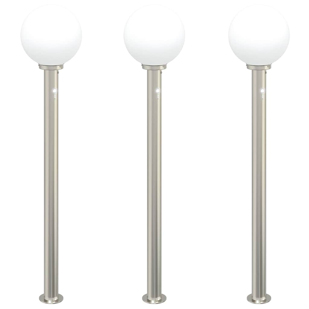 Vidaxx pullertbelysning med sensor 3 stk 120 cm rustfrit stål IP44