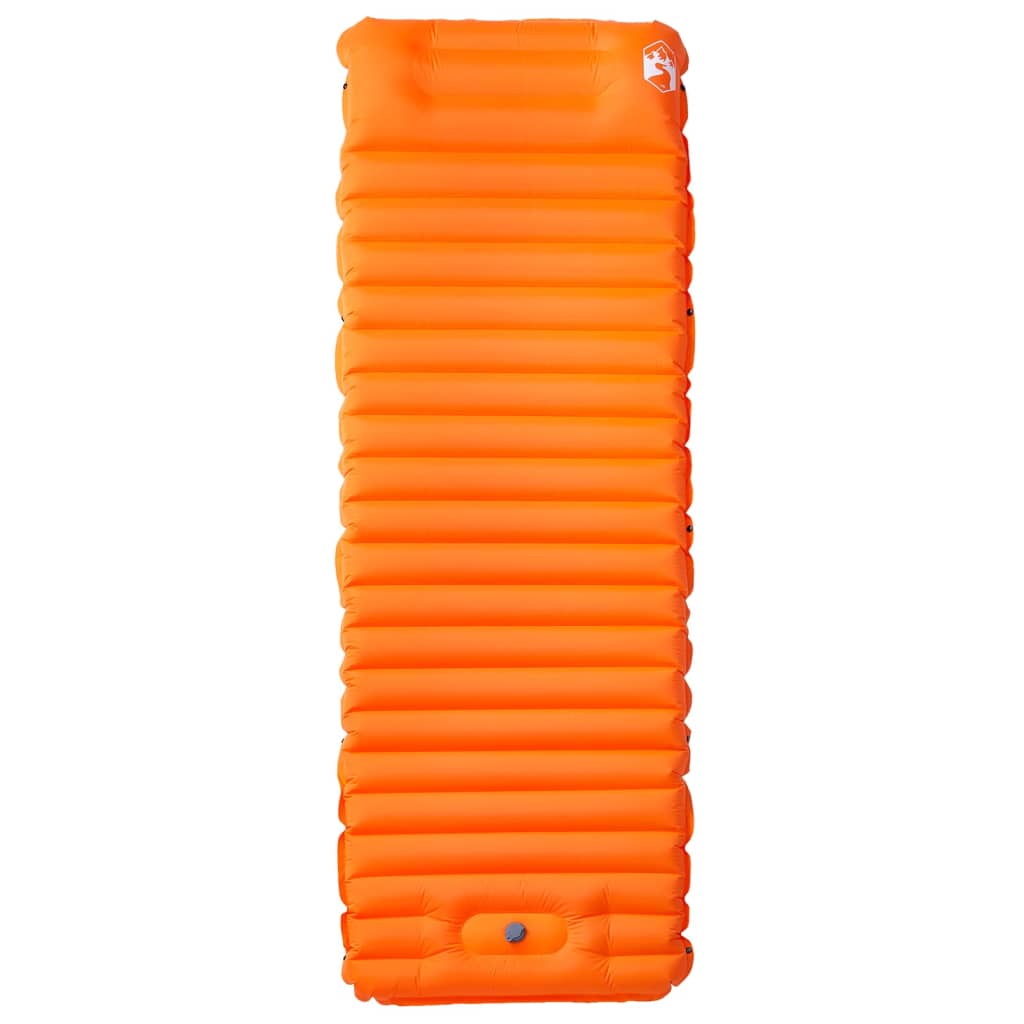 Vidaxl campingmadras med pude selvoppustelig 1-personers orange