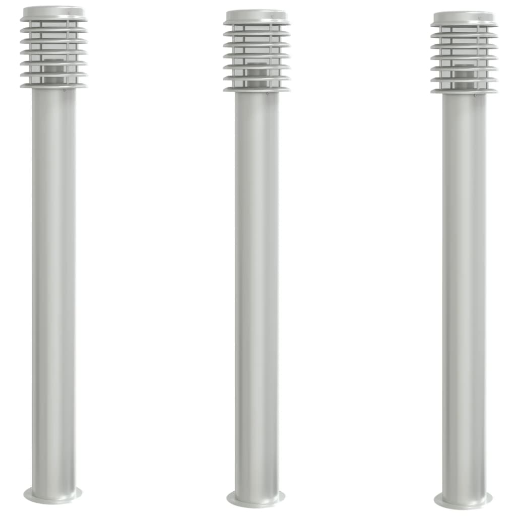 Vidaxx udendørs gulvlampe 3 stk 110 cm rustfrit stål sølvfarvet