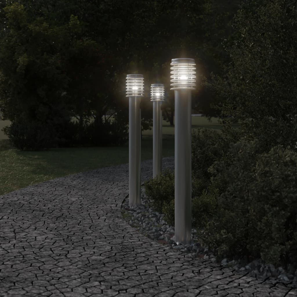 Vidaxx udendørs gulvlampe 3 stk 110 cm rustfrit stål sølvfarvet