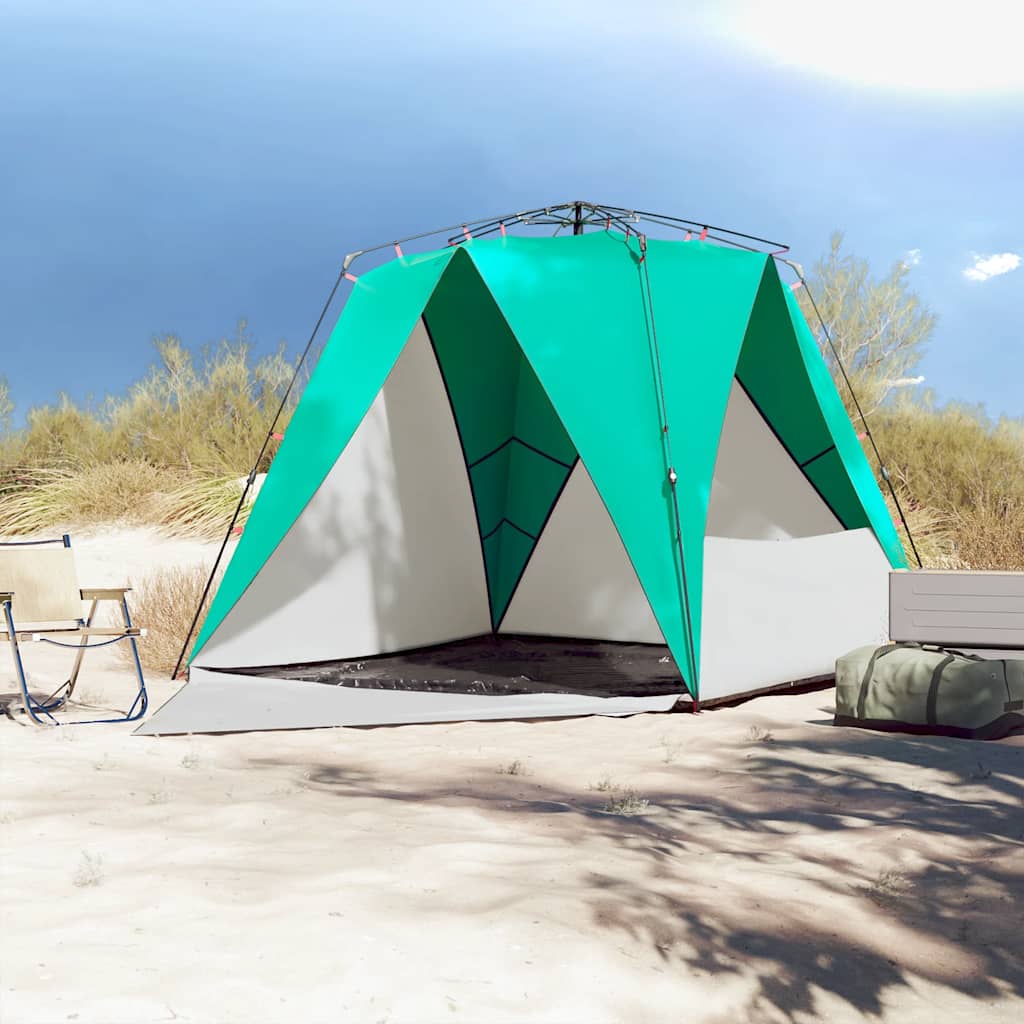 VidaXL strandtelt 4-personers vandtæt quick release havgrønt