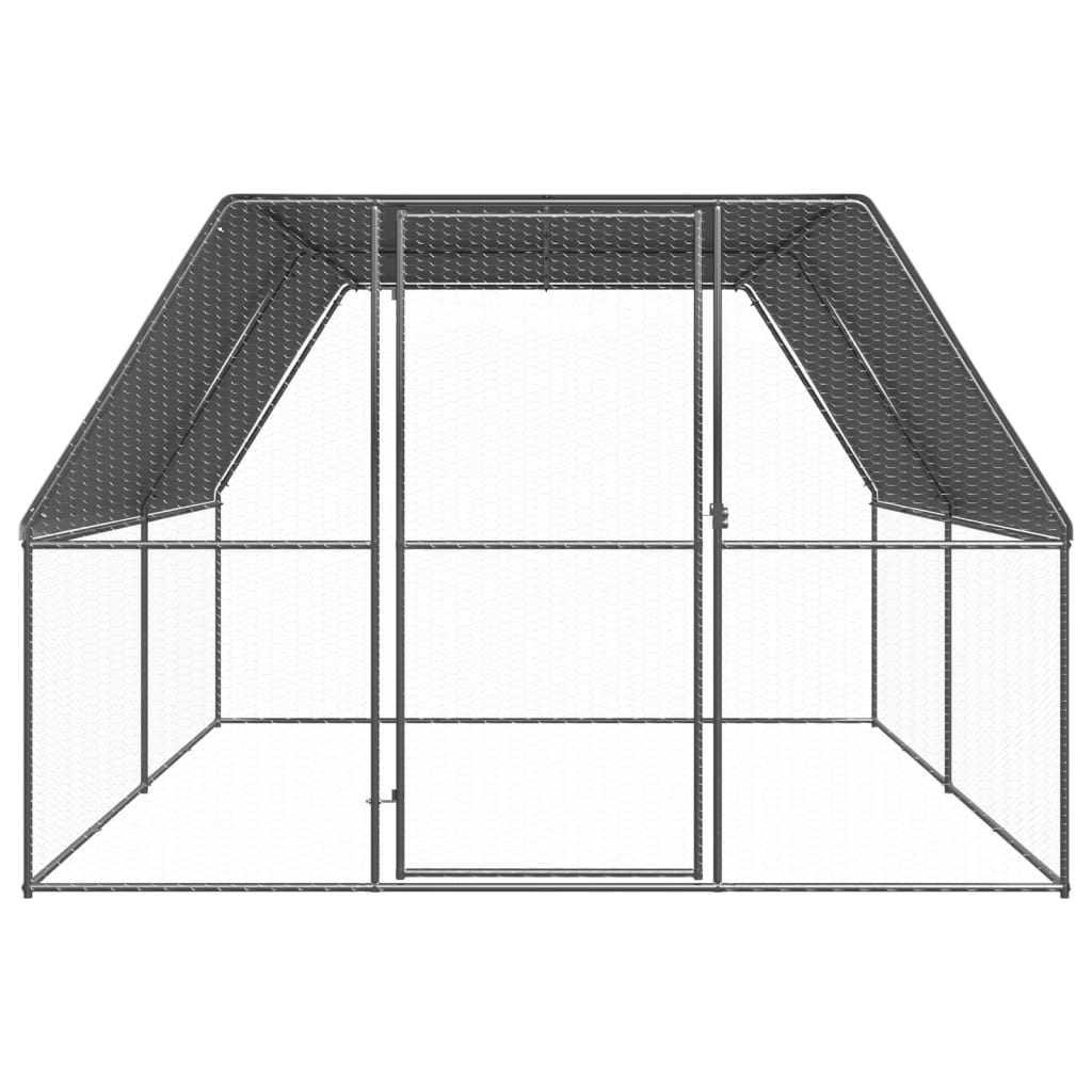 VidaXL Hønsehus 3x4x2 m galvaniseret stål