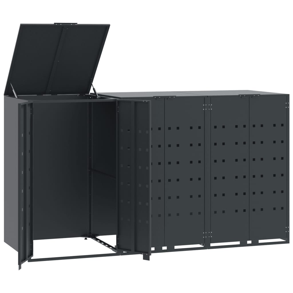 VidaXL Container opbevaring 3 containere 207x79x117 cm stål antracit