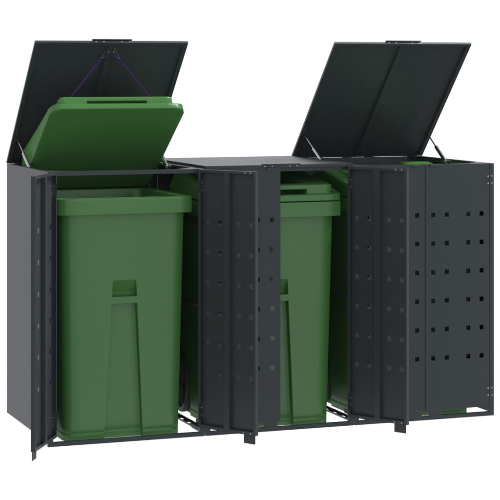VidaXL Container opbevaring 3 containere 207x79x117 cm stål antracit