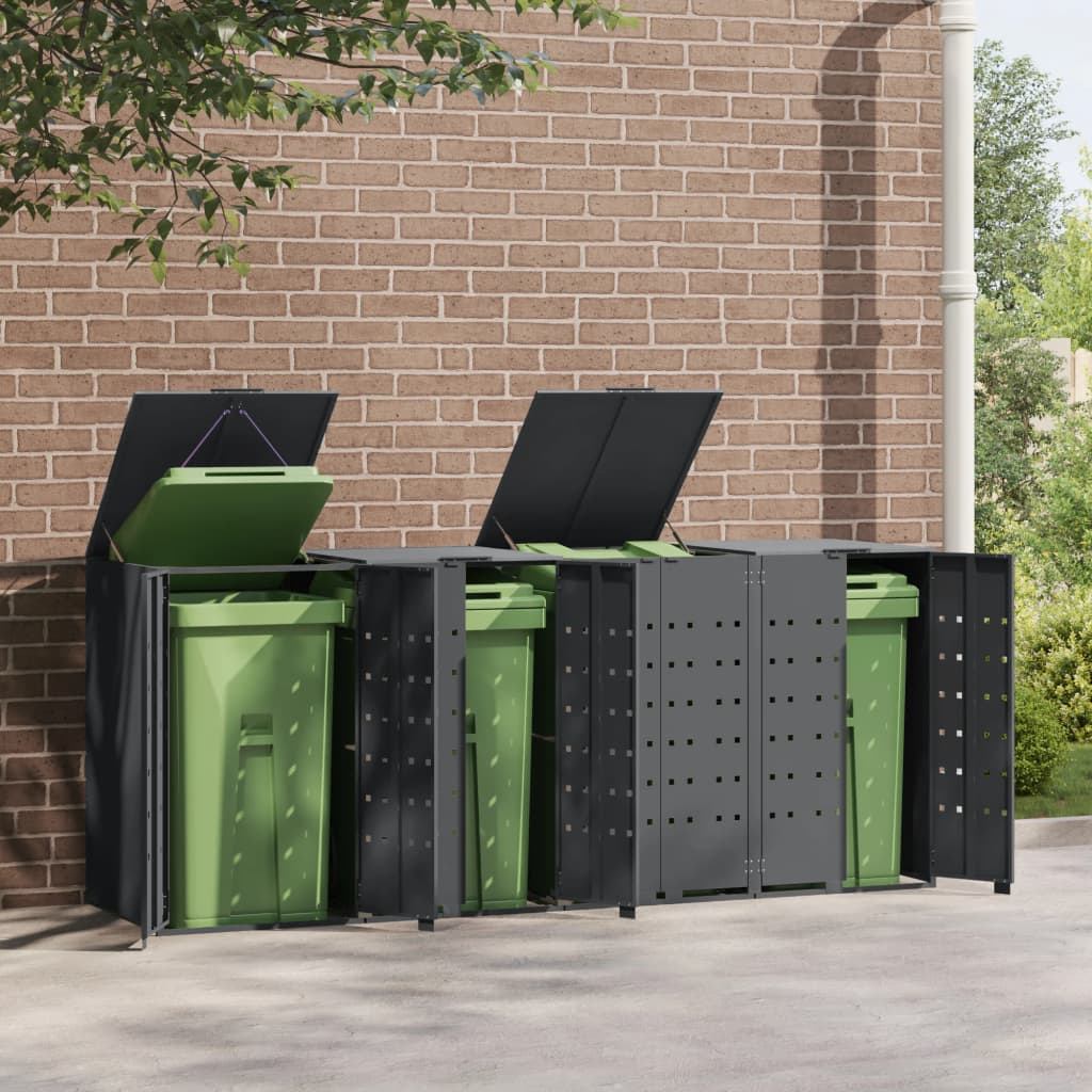 VidaXL Container opbevaring 4 containere 276x79x117 cm stål antracit