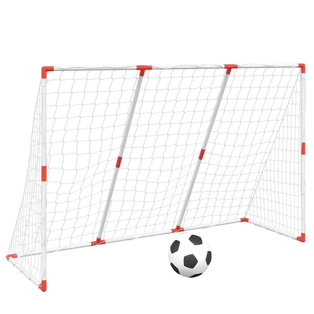 VidaXL fodboldmål til børn med bolde 2-i-1 184x64x124 cm hvid