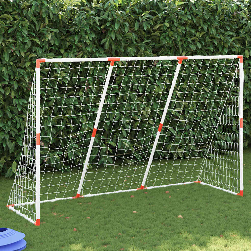 VidaXL fodboldmål til børn med bolde 2-i-1 184x64x124 cm hvid