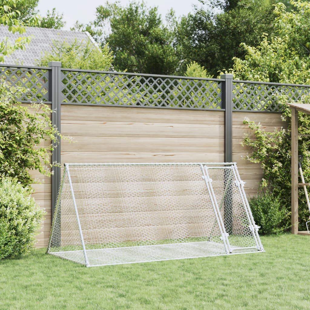 Vidaxxl kaninbur 200x105x91 cm galvaniseret stål sølvfarvet