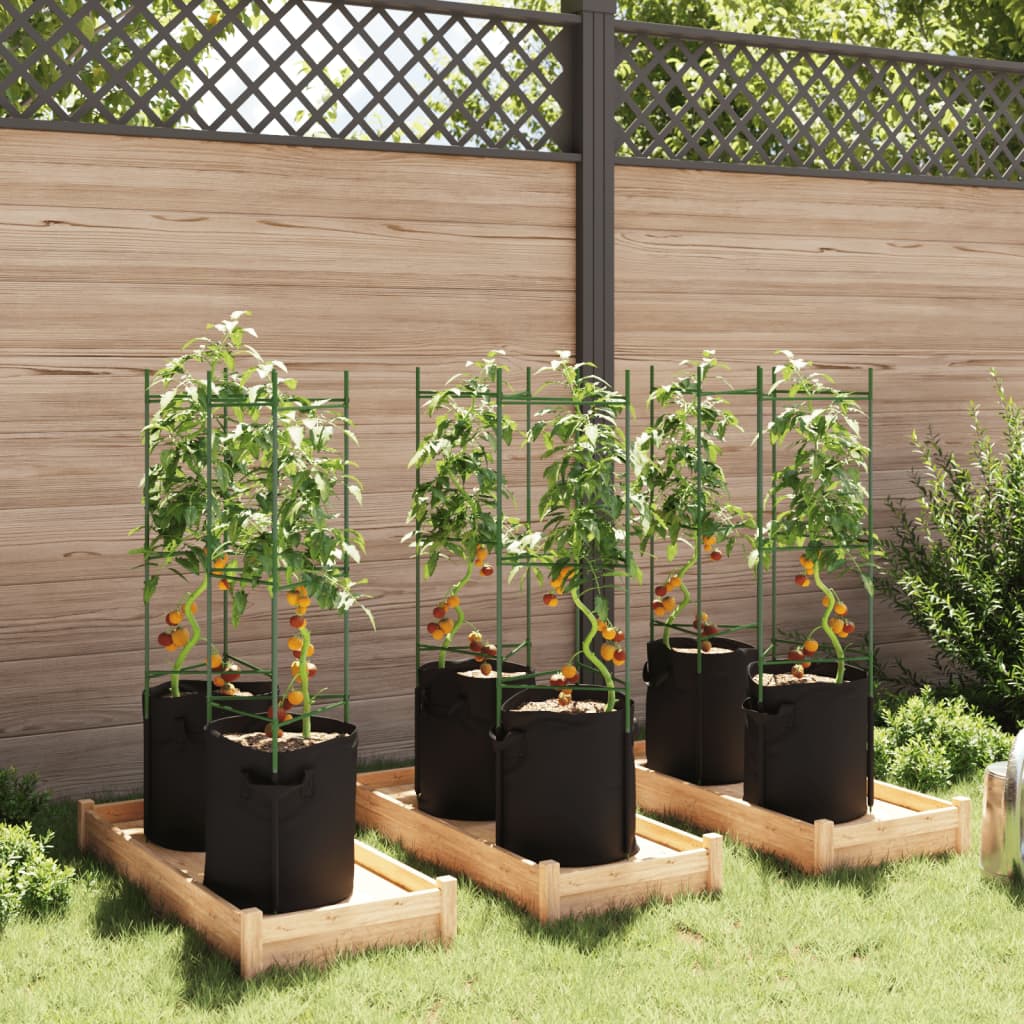 Vidaxl tomatbure med plantepose 6 stk 116 cm stål og polypropylen