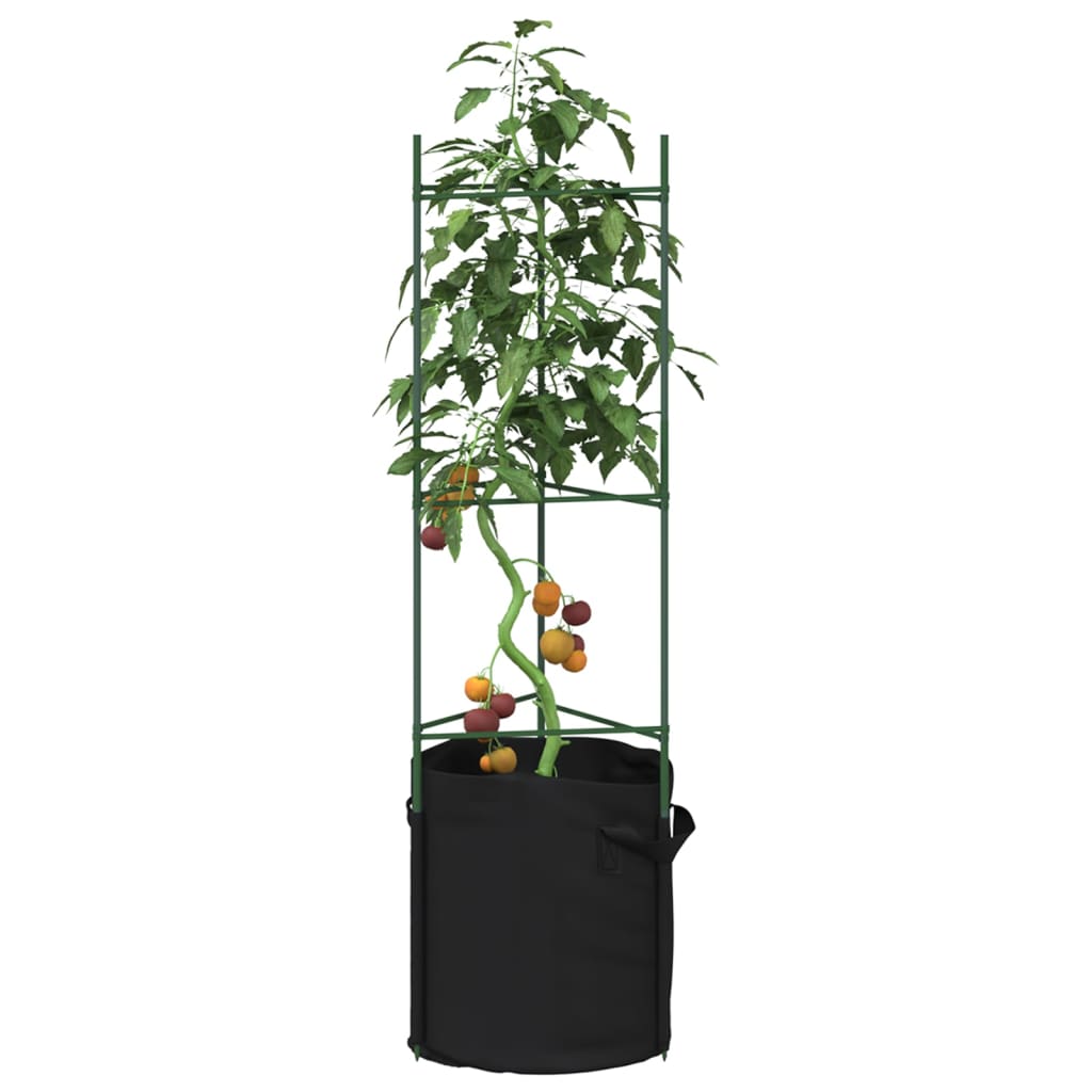 Vidaxl tomatbure med plantepose 6 stk 116 cm stål og polypropylen